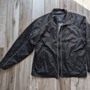 Landmark EST.75 Men’s Black Windbreaker Jacket Size L Mesh Lined Full Zip